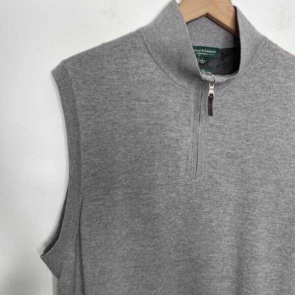 Fairway & Greene 100% Merino Wool Sweater Golf Vest Size Large Golfing Preppy - Picture 4 of 7